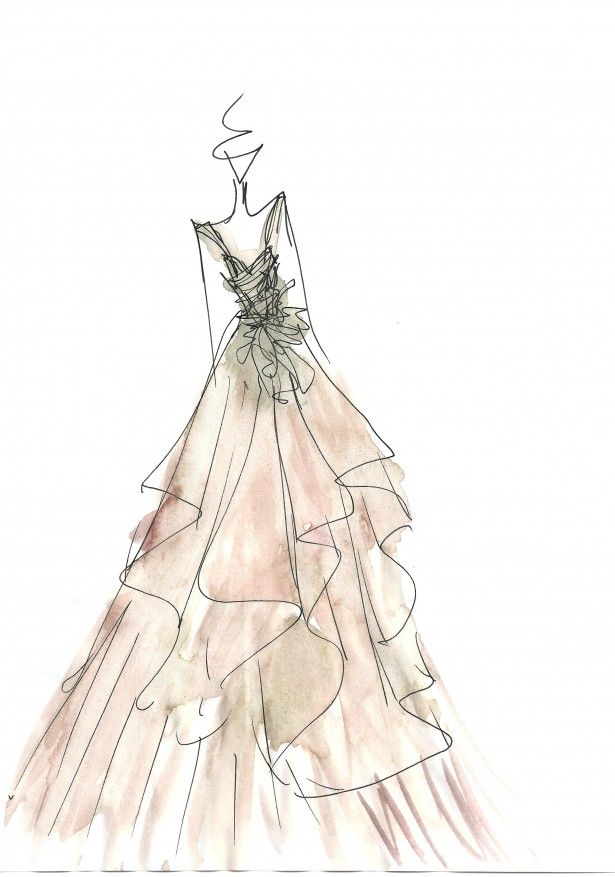 615x877 Watercolour Fashion Sketch - Watercolor Fashion Sketches