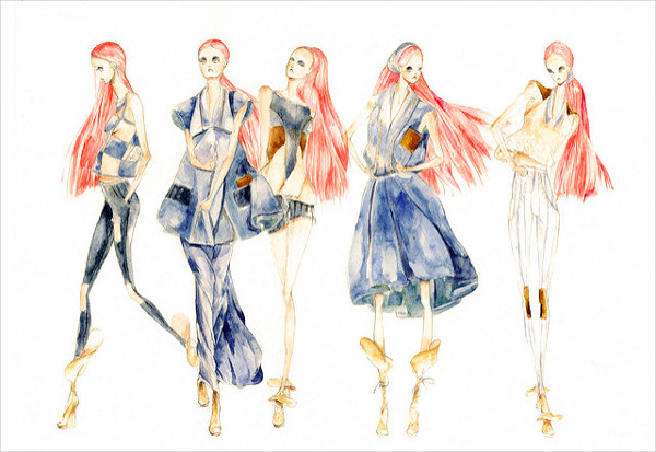 600x413 Watercolor Sketches - Watercolor Fashion Sketches