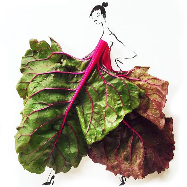 650x650 Artist Uses Fruits And Vegetables To Complete Her Fashion Sketches - Watercolor Fashion Sketches