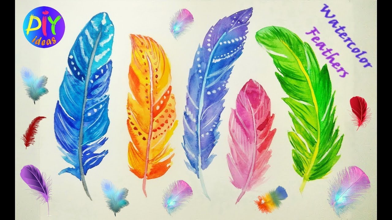 1280x720 How To Paint Watercolor Feathers - Watercolor Feather