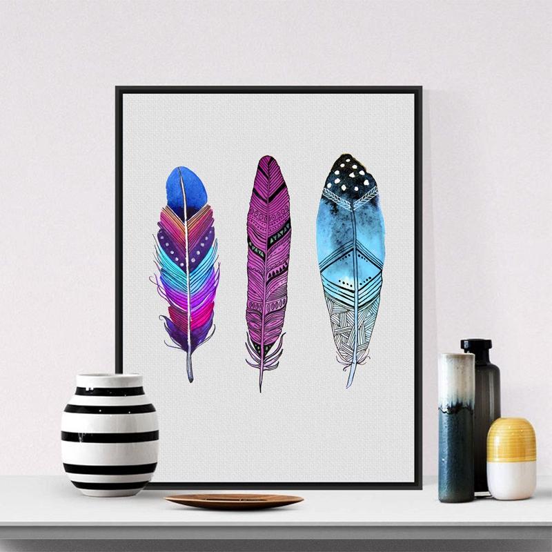 800x800 Watercolor Feather Canvas Art Pattern - Watercolor Feather
