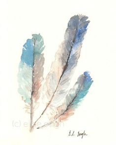236x295 Print Of My Original Watercolor Feather Painting. Nature Decor - Watercolor Feather Painting