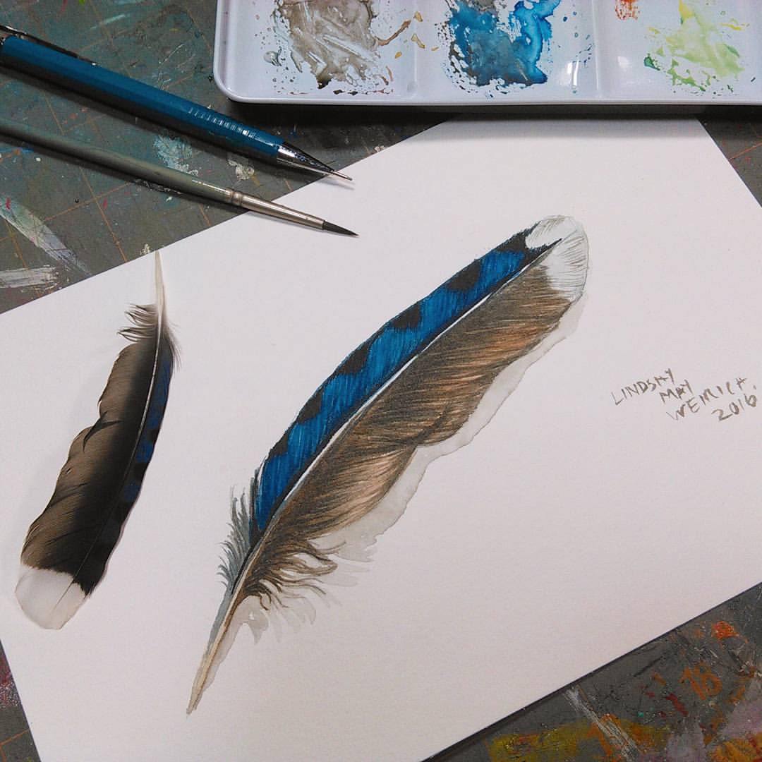 Watercolor Feather Tutorial at PaintingValley.com | Explore collection ...