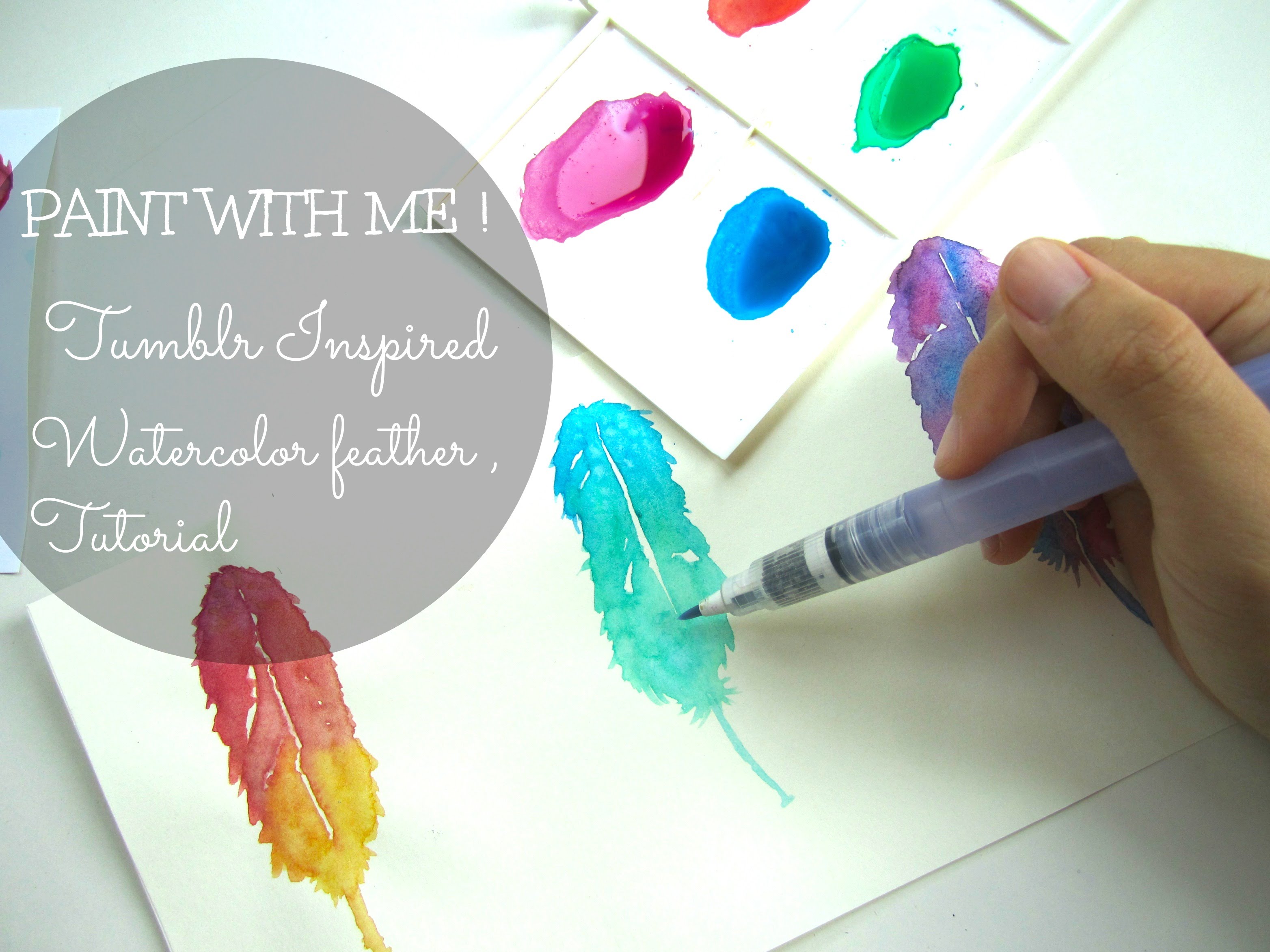 3128x2346 Paint With Me ! Watercolour Illustration - Watercolor Feather Tutorial