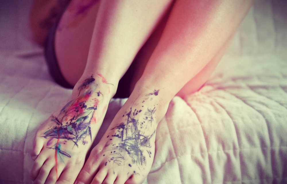 1000x642 Watercolor Feet Tattoos Best Tattoo Design Ideas - Watercolor Feet