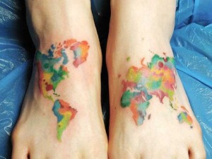 300x225 Watercolor Foot Tattoo - Watercolor Feet