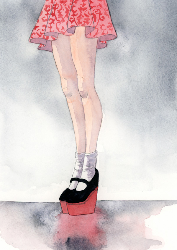 600x845 Watercolor Sketch Keep Your Feet Out Of The Rain By Reneenault - Watercolor Feet