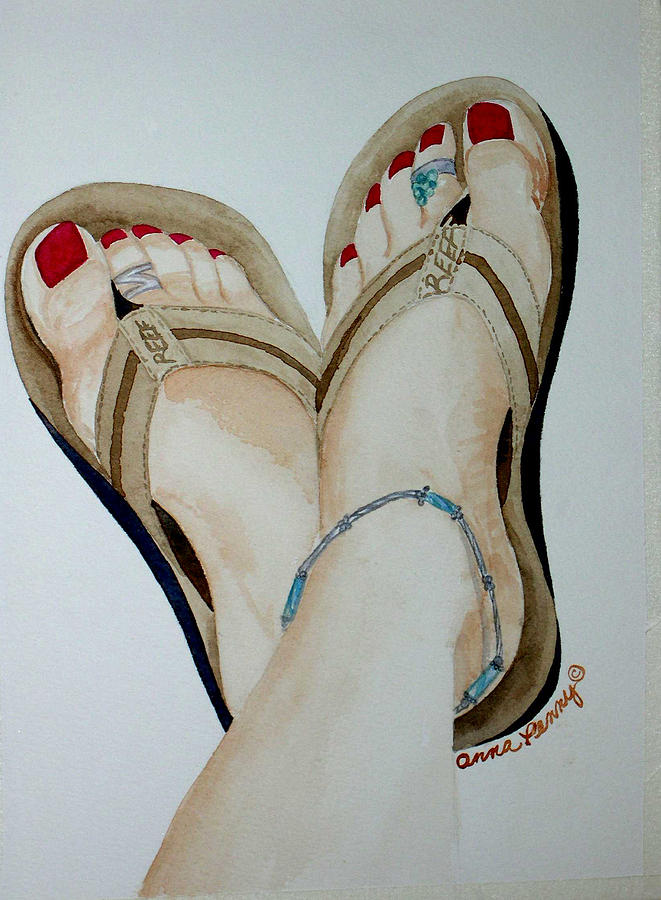 Watercolor Feet at PaintingValley.com | Explore collection of ...