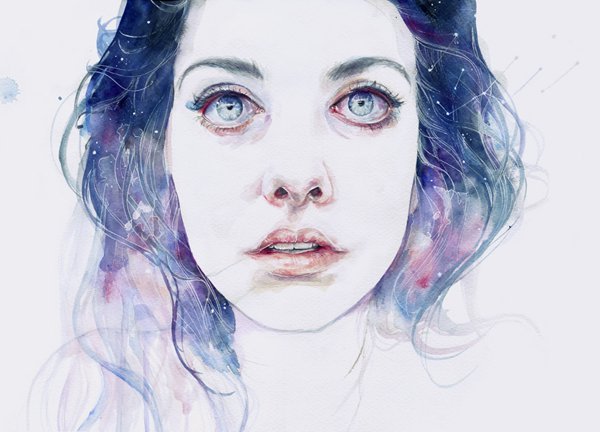 600x432 50 Mind Blowing Watercolor Paintings Art And Design - Watercolor Female Portrait