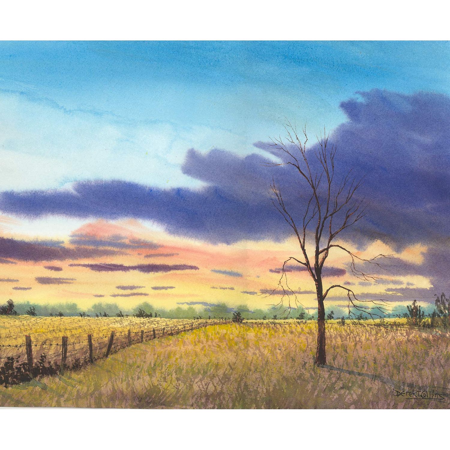 1500x1500 Landscape Painting Watercolor Landscape Print By Derekcollins - Watercolor Field