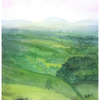 320x320 Shop Green Field Watercolor Painting Online - Watercolor Field