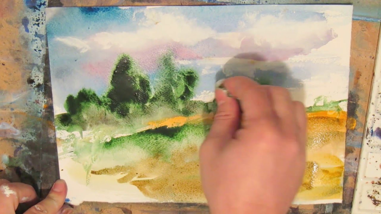 1280x720 Watercolor Painting. Field. - Watercolor Field