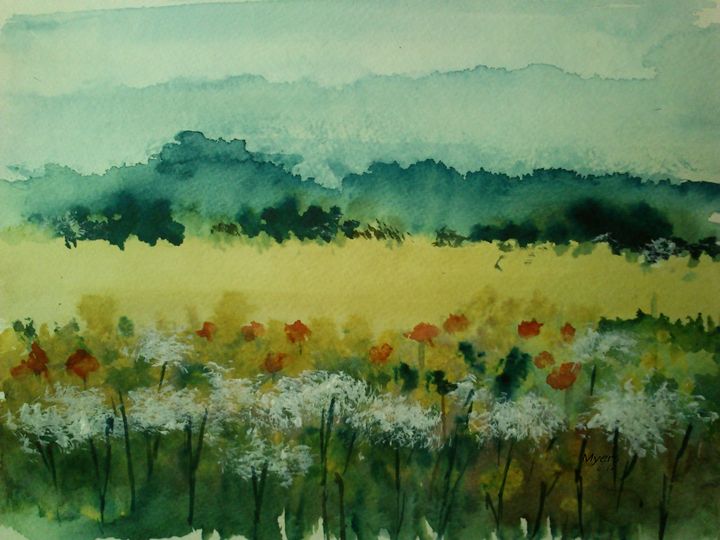 720x540 Corn Field - Watercolor Field