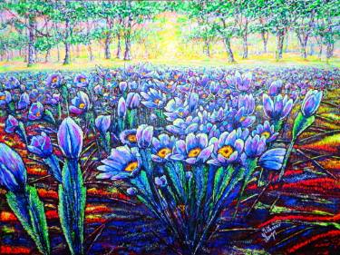 375x281 Field.flowers. Painting By Viktor Lazarev Saatchi Art - Watercolor Field Of Flowers