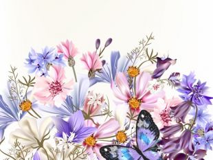 310x233 Realistic Watercolor Flowers Background Free Vectors Ui Download - Watercolor Field Of Flowers