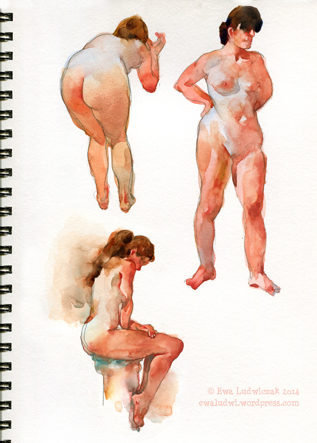 630x880 Figure Sketches In Watercolour Ewa Ludwiczak - Watercolor Figure