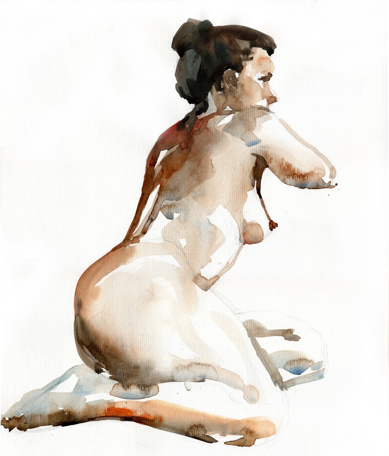 1364x1600 Figure Watercolor Sketches - Watercolor Figure