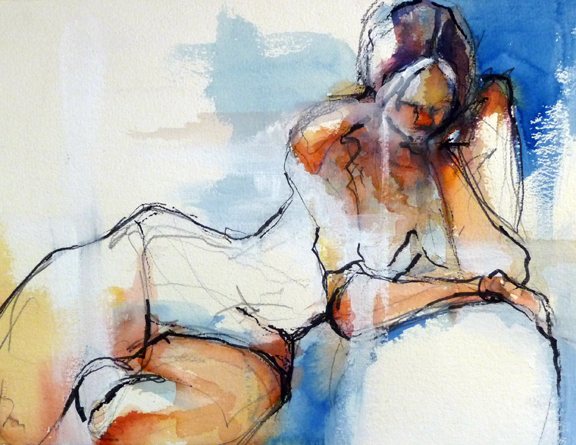 576x445 Abstracted Figure In Watercolor Art By Meghan Taylor - Watercolor Figure