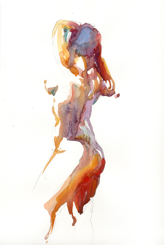 551x823 Watercolor Figure Sketches (4) - Watercolor Figure