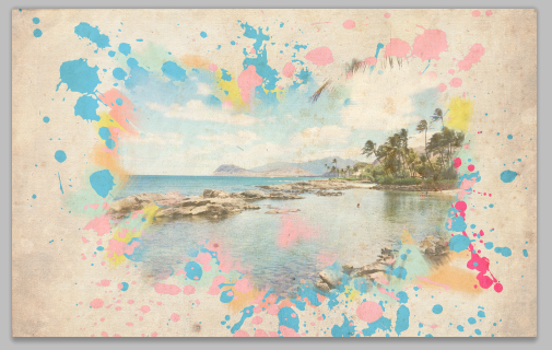 505x320 Grunge Watercolor Effect In Adobe Photoshop Digital Composition Diy - Watercolor Filter