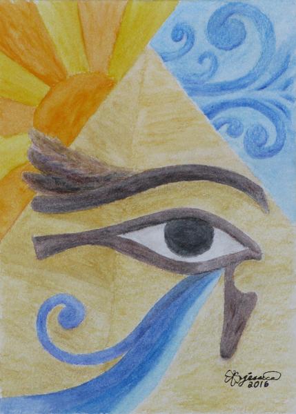 429x600 Eye Of Horus - Watercolor Fine Art