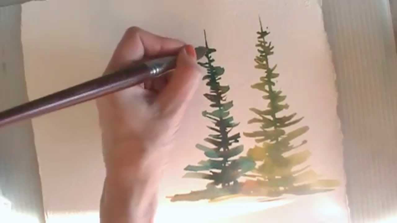 1280x720 How To Paint In Watercolor Summer Amp Spring Trees - Watercolor Fir Trees