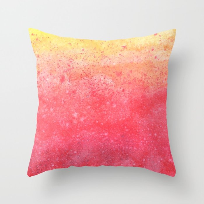 700x700 Red Orange Yellow Watercolor Fire Gradient Background Throw Pillow - Watercolor Fire