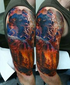 Watercolor Fire Tattoo at PaintingValley.com | Explore collection of ...