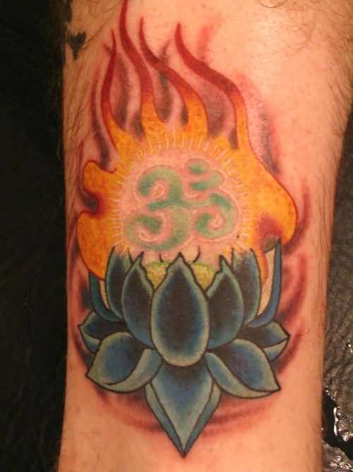500x667 Lotus Tattoo Ideas And Lotus Tattoo Designs - Watercolor Fire Tattoo