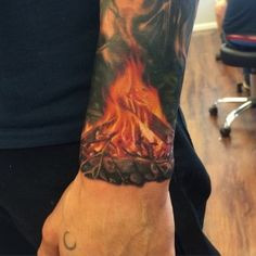 236x236 Lovely Flame Tattoos - Watercolor Fire Tattoo
