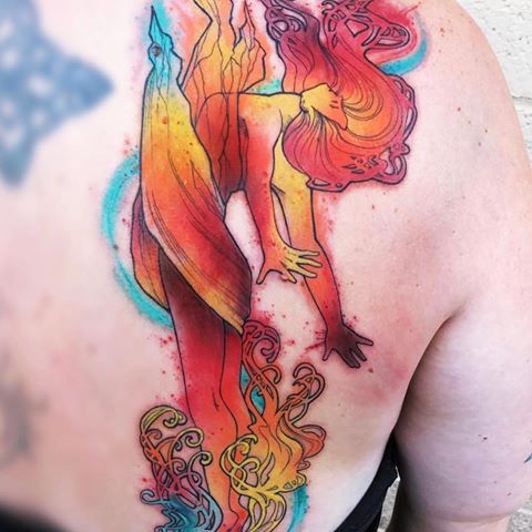 480x480 Photos About - Watercolor Fire Tattoo
