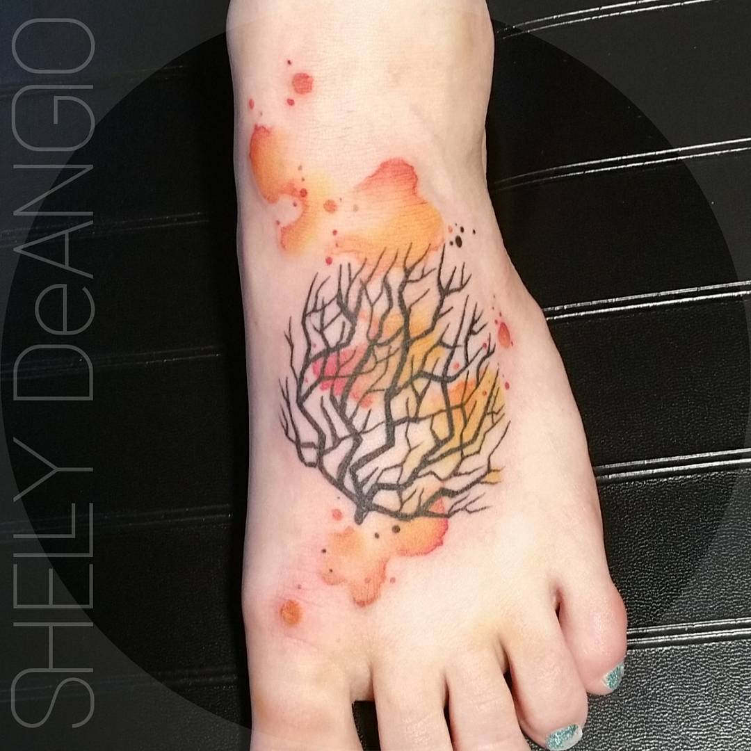 1080x1080 Shelly Deangio (@shellydeangiotattoos) Instagram Photos And Videos - Watercolor Fire Tattoo