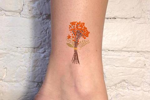 480x320 Watercolor Temporary Tattoos Mybodiart - Watercolor Fire Tattoo