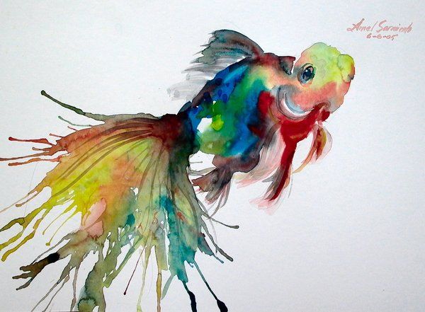 600x441 Armel Sarmiento Arte - Watercolor Fish Art