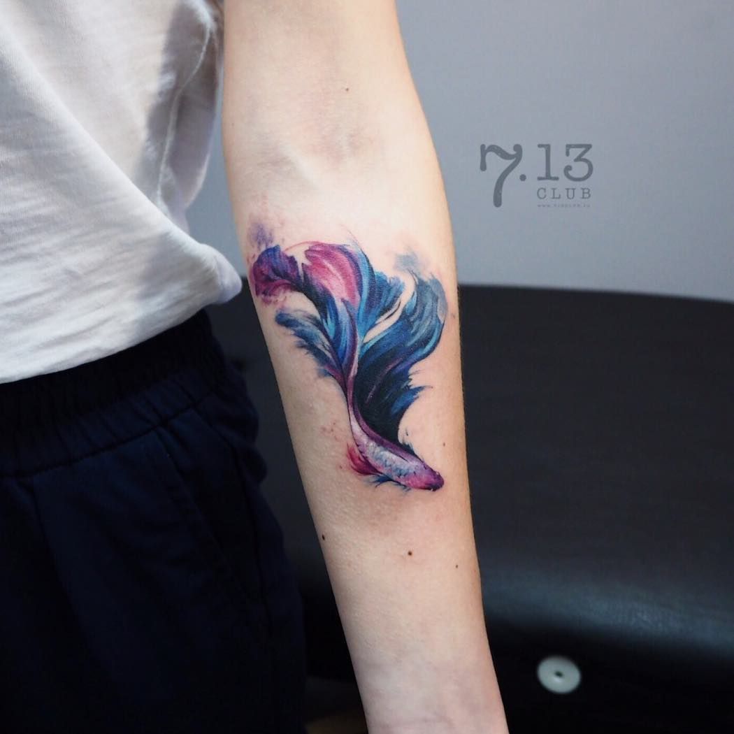 1050x1050 Fish Tattoos Meaning - Watercolor Fish Tattoo