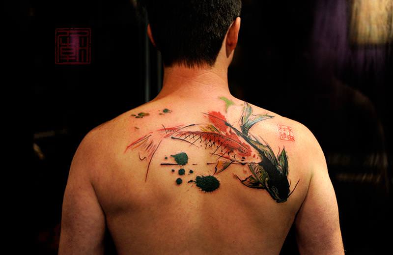 800x519 Koi Fish Watercolor Tattoo For Men Tattoo Ideas - Watercolor Fish Tattoo