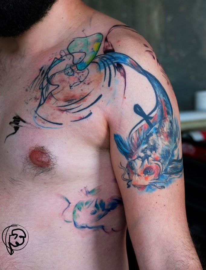 682x897 Watercolor Fish Tattoo - Watercolor Fish Tattoo