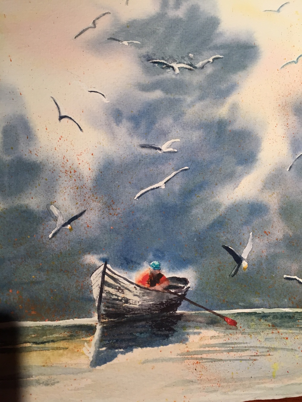 1000x1333 The Fisherman - Watercolor Fisherman