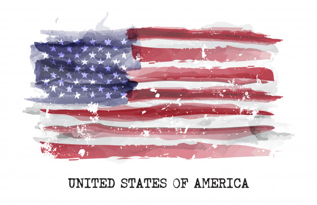626x405 Watercolor Flag Of America Vector Premium Download - Watercolor Flag