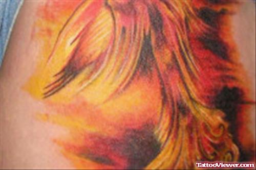 500x333 Phoenix Fire N Flame Tattoo Tattoo - Watercolor Flame Tattoo