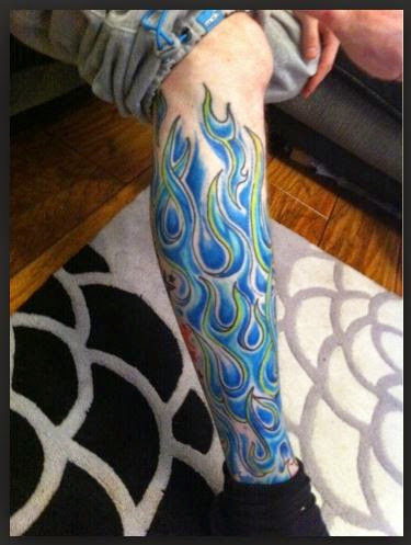375x497 30 Best Blue Flame Tattoos Designs And Ideas Designatattoo - Watercolor Flame Tattoo