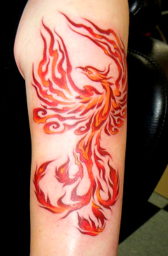 240x366 50 Incredibly Attractive Phoenix Tattoos For Prosperity - Watercolor Flame Tattoo