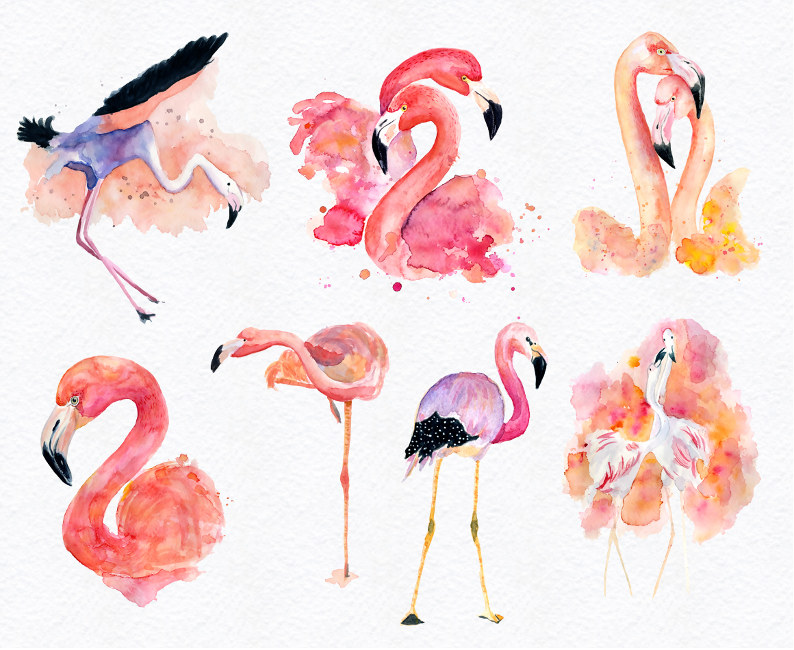 1160x950 Flamingo Clipart Watercolor Cute Borders, Vectors, Animated, Black - Watercolor Flamingo Clipart