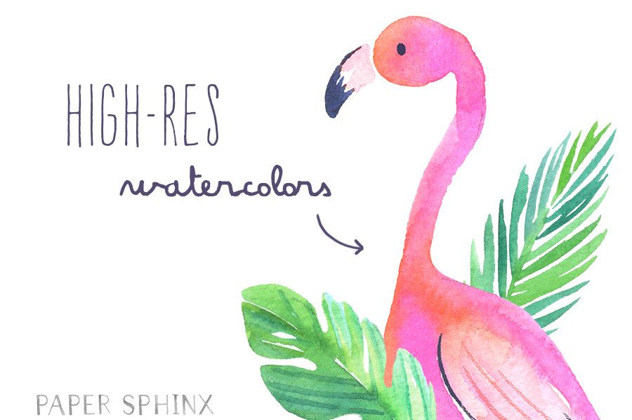 900x599 Watercolor Flamingos Clipart Tropical Flamingos Summer Clipart - Watercolor Flamingo Clipart