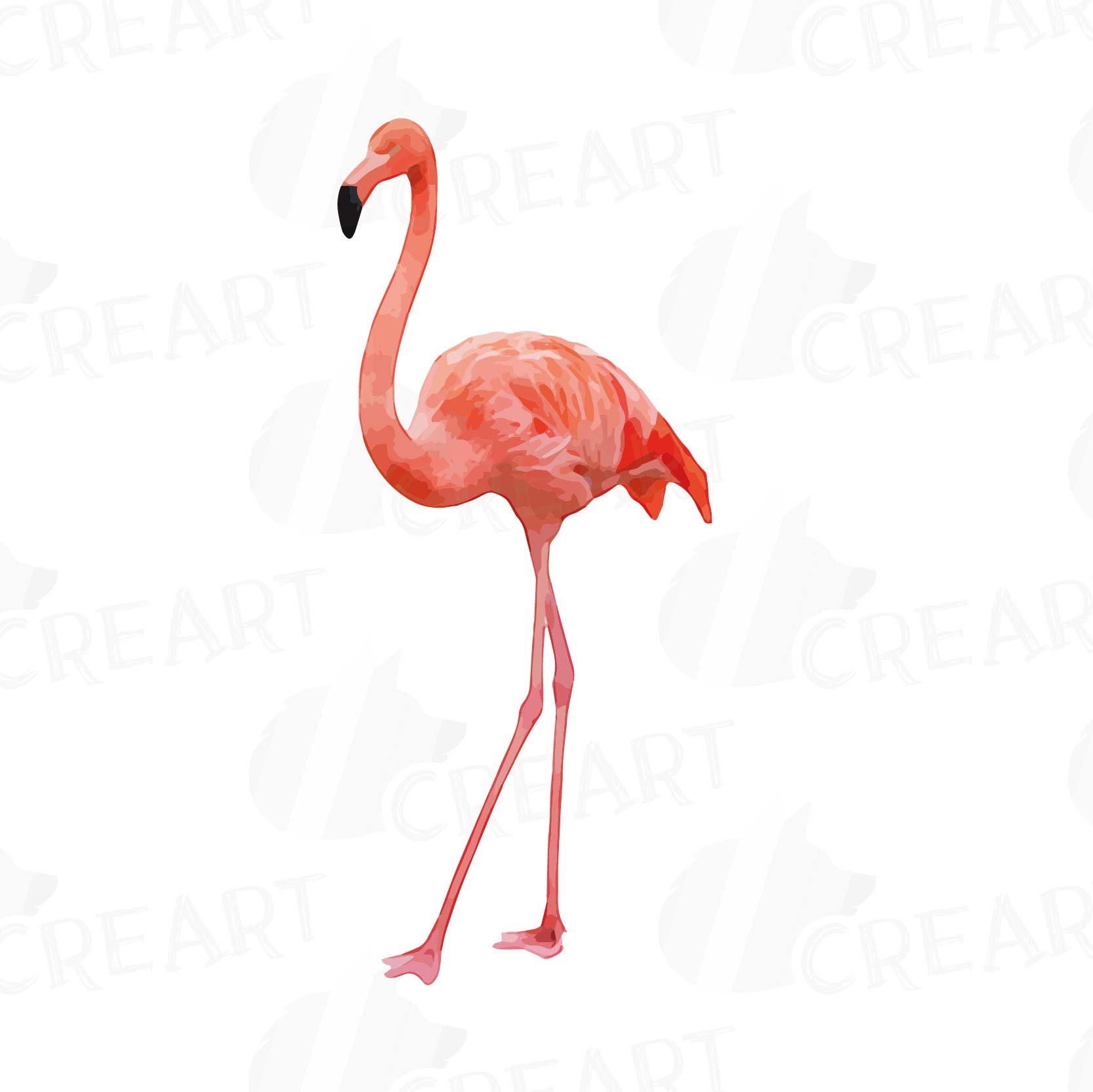 1668x1667 Watercolor Flamingos Clipart With Water Design Bundles - Watercolor Flamingo Clipart