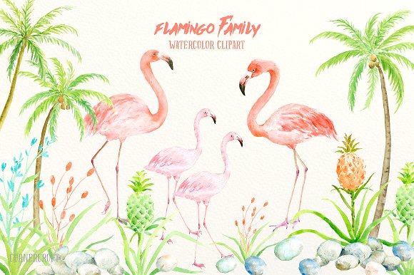 580x386 Flamingo Clipart Watercolor 6 - Watercolor Flamingo Clipart