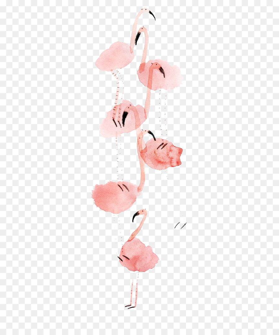 900x1080 Flamingo Watercolor Painting Illustration - Watercolor Flamingo Png
