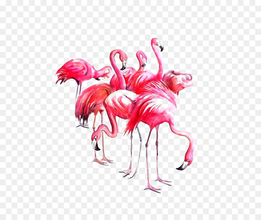 900x760 Flamingo Watercolor Painting Paper Art - Watercolor Flamingo Png