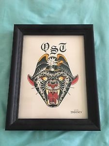 225x300 Original Tattoo Painting Art Flash Eagle Panther Traditional - Watercolor Flash