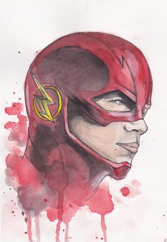 570x824 The Flash Watercolour Painting By Glyzelley - Watercolor Flash